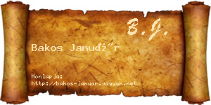 Bakos Január névjegykártya